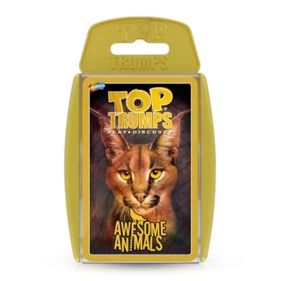 Afbeelding van Top Trumps Geniaal kaartspel van klassieke dieren, ontdek hoe schattig de sneeuwluipaard is en groot zwarte neushoorn is, educatief voor 2 spelers