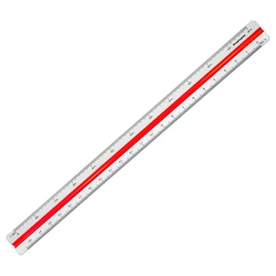 Afbeelding van Graphoplex Kutch ME.370B verkleinliniaal, driehoekig, 30 cm, wit