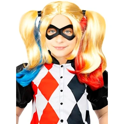 Afbeelding van FUNIDELIA Harley Quinn Pruik voor meisjes Geel