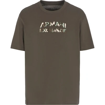 Afbeelding van Armani Exchange Tshirt print, Heren, Maat: Small, Black olive