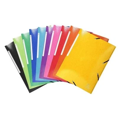 Image de Exacompta 55829E avec 25 Classeurs, Carton Iderama, 425 gm², 3 Rabats, Élastique, Grande Capacité, Idéal pour les Documents Din A4, Étiquette au Dos, Pièces, Couleurs Assorties