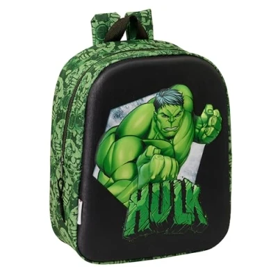 Afbeelding van Safta HULK 3D kinderdagverblijf, rugzak, trolley, eenvoudige reiniging, ideaal voor kinderen van verschillende leeftijden, comfortabel en veelzijdig, kwaliteit sterkte, 22 x 10 27 cm, kleur,