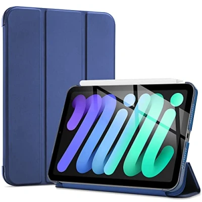 Afbeelding van ProCase Beschermhoes voor iPad Mini 6e generatie 8,3 inch 2021, slank en licht, met standaard intelligente beschermhoes, doorschijnend mat marineblauw