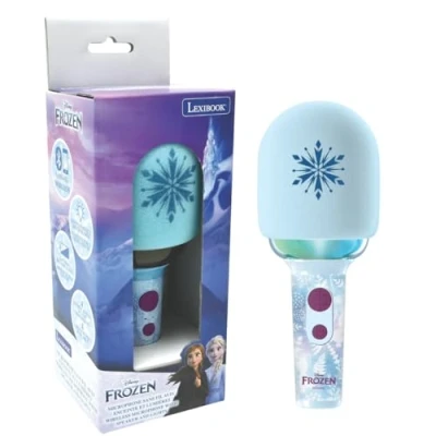 Afbeelding van Lexibook, Frozen draadloze microfoon met luidspreker en verlichting, 4 stemmodificatoren, kleurrijke lichteffecten, oplaadbare batterij, MIC280FZ