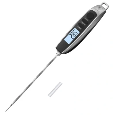 Afbeelding van DOQAUS Kookthermometer, keukenthermometer met 3 seconden direct aflezen, lcd display, achtergrondverlichting, vleesthermometer kalibratie en lange sonde, voor Turkije grillen olie roken goed