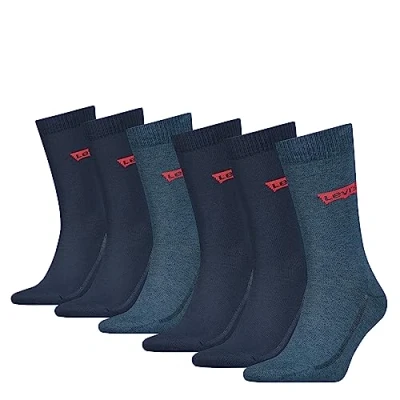 Image de Levi&#039;s Batwing Logo Chaussettes régulières Mixte, Denim, 39 42