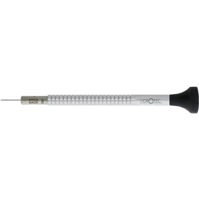 Afbeelding van Horotec MSA01.020 horlogemakersschroevendraaier van aluminium in elkaar, ergonomische kop POM en verwisselbare roestvrijstalen boor, 0,60 mm