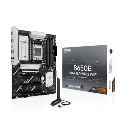 Image de ASUS B650E MAX GAMING WIFI carte mère ATX Socket AM5 AMD B650 Chipset USB C 3.2 Gen2, Gen 2, 1 2.5 Gigabit LAN, Wi Fi 6E, Bluetooth graphique embarquée (unité centrale requise) audio haute définition (canal 7.