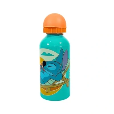 Afbeelding van My sweety pop Drinkfles Aluminium Voor kinderen Kleuterschool School Vakantie Maaltijden 17,5 cm 400 ml Hydratatie Cadeau idee Stitch Oranje/Blauw