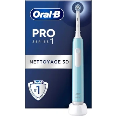 Afbeelding van Oral B Pro Series 1 elektrische tandenborstel, blauw, 3D reinigingsborstel, timer, oplaadbaar