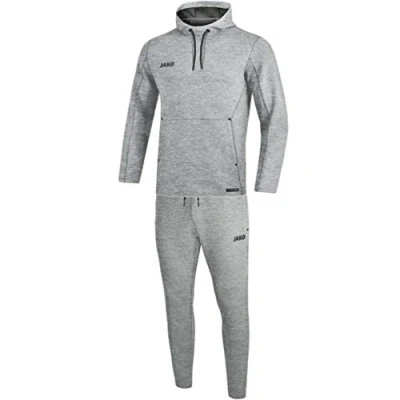 Afbeelding van Joggingpak met sweaterkap Premium Basics Grijs gemeleerd / XXL