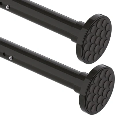 Afbeelding van Aiitomg Gordijnroede, 2 stuks, zonder boren, extra dik, voor badkamer, slaapkamer, zwart (90 140 cm, diameter 32 mm)