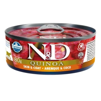 Afbeelding van N&amp;D Quinoa natvoeding voor de kat Skin &amp; Coat Haring 80 gr. per 24 stuks