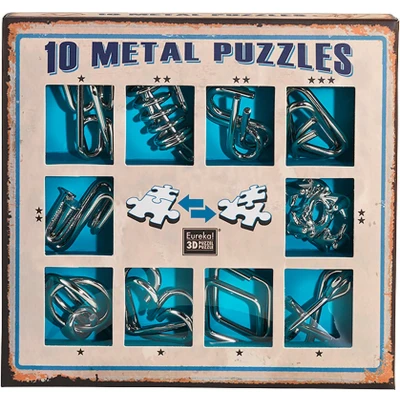 Afbeelding van Eureka puzzel 10 Metal Puzzles Set Blue