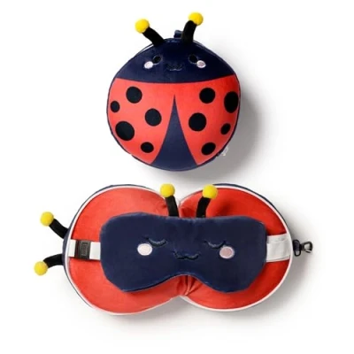 Afbeelding van Relaxeazzz Adorabugs Ladybird Plush Travel Pillow &amp; Eye Mask Nekkussen + Masker