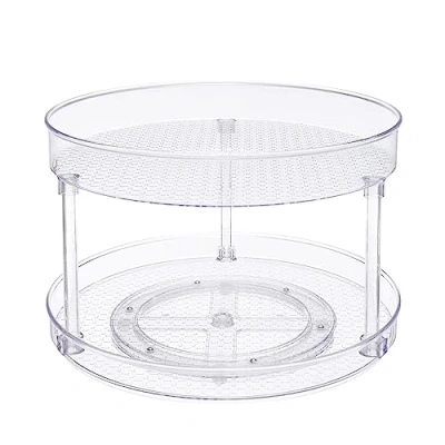 Afbeelding van Amazon Basics Draaiplateau met 2 niveaus, organizer, transparant, 30,5 cm