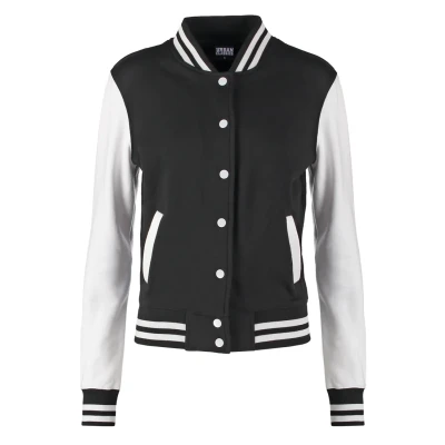 Afbeelding van Urban Classics Ladies 2TONE College Sweatjacket Bomberjacks, Dames, Maat: XS, Black/white