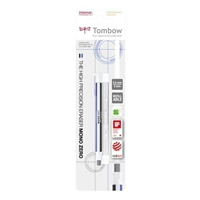 Afbeelding van Tombow EHR KUS Gumpen Mono Zero + navulverpakking, rechthoekige punt, 2,5 x 5 mm