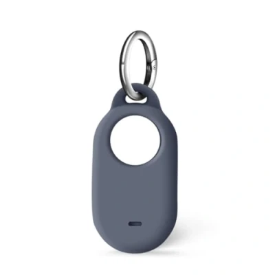 Afbeelding van ISKIP Samsung SmartTag2, siliconen hoes, compatibel met Galaxy Smart Tag2, SmartTag2 hoes sleutelhanger (grijs)