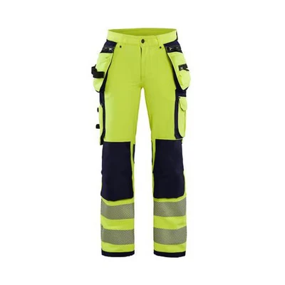 Afbeelding van Blaklader Dames High Vis 4 weg stretch werkbroek 7197 1642 Geel/Marineblauw C36