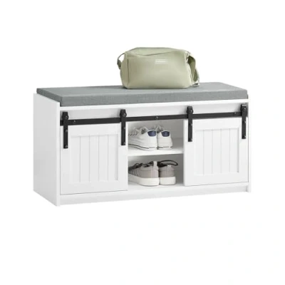Afbeelding van SoBuy schoenenrek, schoenenrek met 2 deuren, halmeubel, schoenopbergdoos schuifdeur, 90 x 35 46 cm (l d h), FSR133 K W