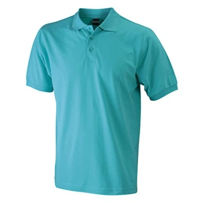 Afbeelding van James &amp; Nicholson Poloshirt met mouwen, turquoise, L, Turkoois