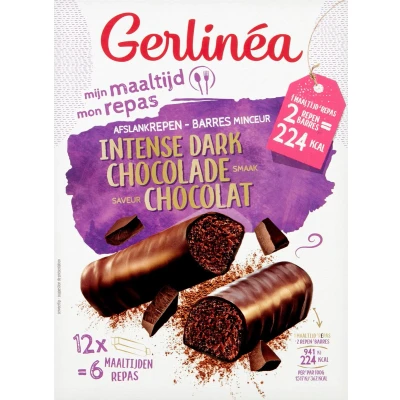 Afbeelding van Gerlinéa Maaltijdreep Intense Dark Chocolade 12ST