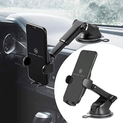 Afbeelding van Wicked Chili 2 in 1 autotelefoonhouder voor iPhone 15, 14, 13 (Pro, Max, Plus, Mini) Samsung Galaxy, A, Pixel, XIAOMI Redmi, universele zuignap/dashboardhouder, draaibaar