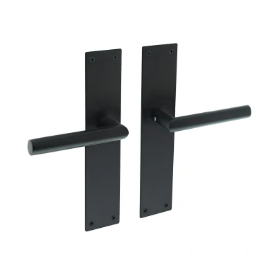Afbeelding van Intersteel Deurkruk Jura met schild 250x55x2mm blind zwart