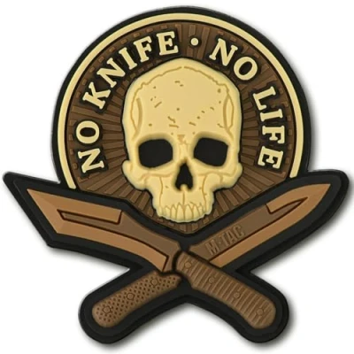 Afbeelding van M Tac Morale Patches No Knife Life PVC 3D Military Tactical (Coyote)