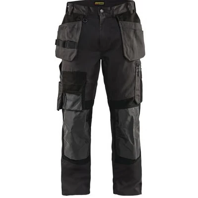 Image de Pantalon artisan stretch gris foncé/noir
