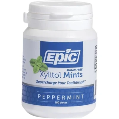 Afbeelding van Epic Dental Mints Xylitol fles mint groen (1 x 180 ct)