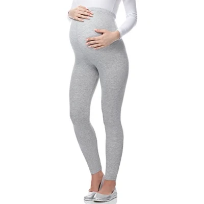 Afbeelding van BE Mammy Leggings 02 2P Dames Zwangerschapsleggings 2 Pack Lang Viscose Elasthan Zwart/Gemêleerd XL