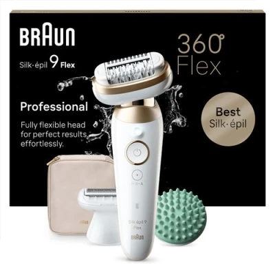 Image de Epilateur électrique Braun Silk épil 9 Flex SES 071 3D Blanc et Doré