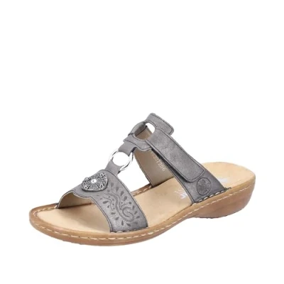 Afbeelding van Rieker 608K1, damesslippers, grijs boli 45