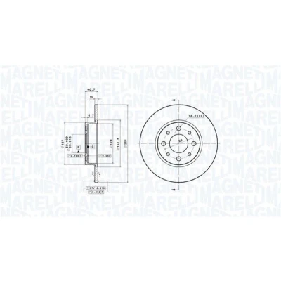 Afbeelding van MAGNETI MARELLI Remschijf 251, 251mm 10mm 4 59mm volledig 360406079001 Remschijven