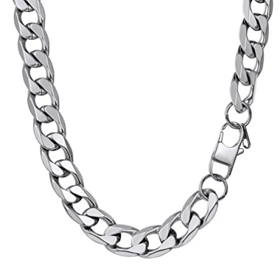 Afbeelding van PROSTEEL Herenhalsketting, Cubaans in roestvrij staal, verguld/zwart, pantserketting, 5 mm/6 mm/9 mm/13 mm, lengte 46/51/55/61/66/71/76 cm