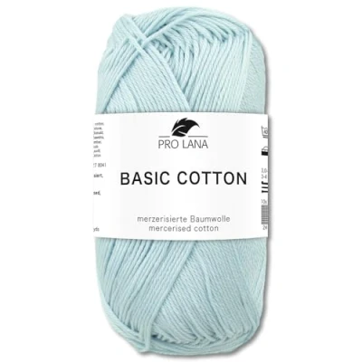 Afbeelding van Frida&#039;s Wollhaus Pro Lana Basic katoenen wol voor breien en haken, 50 g, 64 kleuren (57 waterblauw)