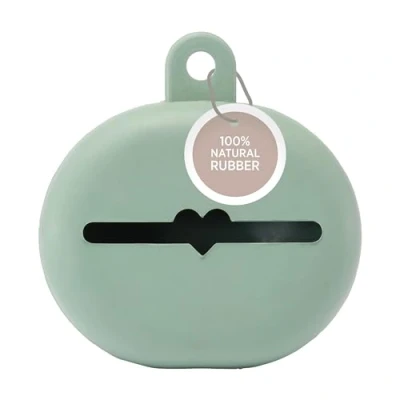 Afbeelding van HEVEA Pacifier Keeper Case Moss Green Natural rubber