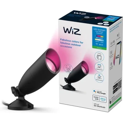 Afbeelding van WiZ Grondspot voor Buiten Zwart Uitbreidingsset Slimme LED Verlichting Gekleurd en Wit Licht 12V