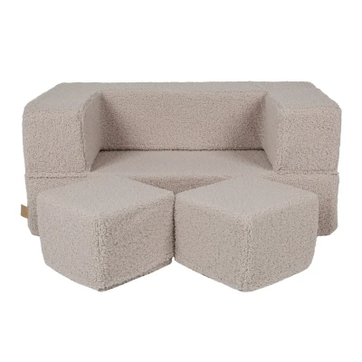 Afbeelding van Bearly Cube Kindersofa Lichtgrijs