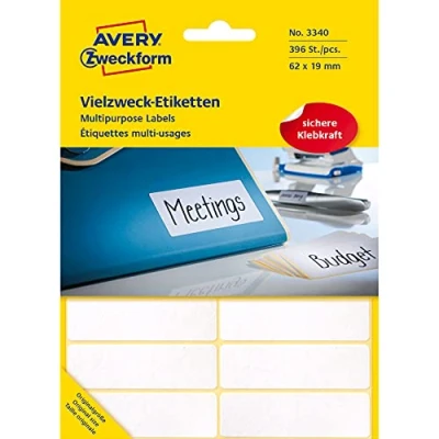 Afbeelding van Avery Etiketten Zweckform 62 X 19 Mm Papier Wit 392 Stuks