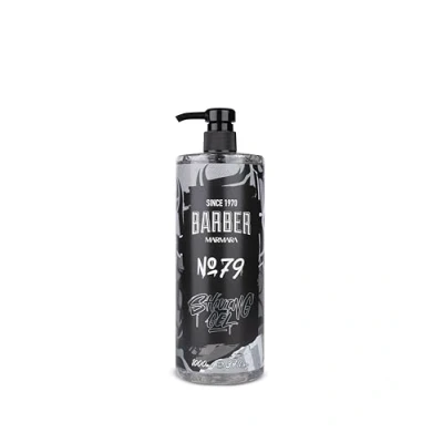 Image de BARBER MARMARA Gel de Rasage pour homme N 79 transparent 1000 ml précis des contours la barbe Ne mousse pas Rafraîchit peau Avec pompe Soin