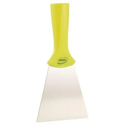 Image de VIKAN 40116 grattoir à main en acier inoxydable avec filetage, 100 mm, jaune 4011/6