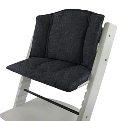 Afbeelding van BAMBINIWELT Vervangende hoes Voor kinderstoel Kussen set Zitverkleiner compatibel met STOKKE Tripp Trapp Mix (zwart gemêleerd)