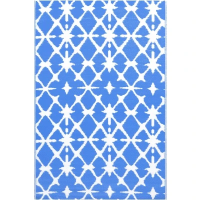 Afbeelding van Buitenkleed 190x290 cm PP blauw en wit