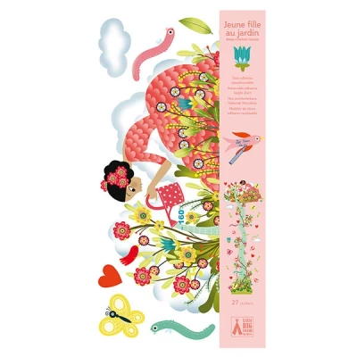 Afbeelding van Muursticker groeimeter tuinmeisje Djeco