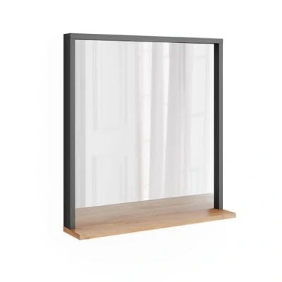 Afbeelding van Vicco Orlando Wandspiegel 57 x 60 cm met spiegel Antraciet/gouden eik
