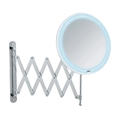 Afbeelding van Wandspiegel met LED Verlichting Op Batterijen 5x Vergroting