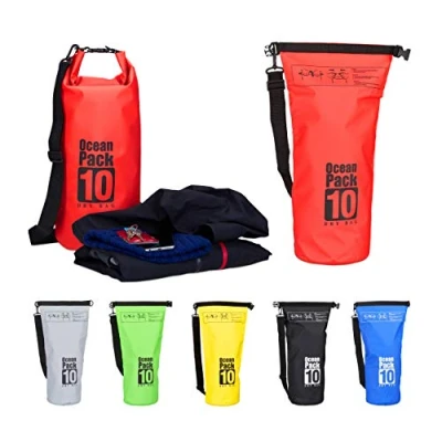 Afbeelding van Relaxdays Ocean Pack 10 Liter Dry Bag outdoor droogtas waterdichte tas tegen regen rood